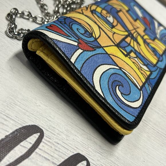 Brighton LOVE GROOVE Crossbody Wallet Bag Multicolor Leather Slim Purse - Picture 4 of 12